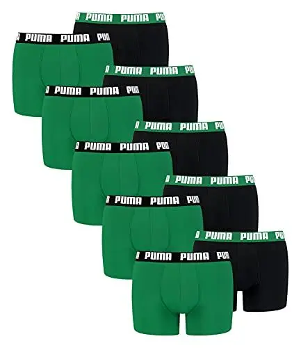 Produktbild: PUMA 10 er Pack Boxer Boxershorts Men Herren Unterhose Pant Unterwäsche, Farbe:035 - Amazon Green, Bekleidungsgröße:XL