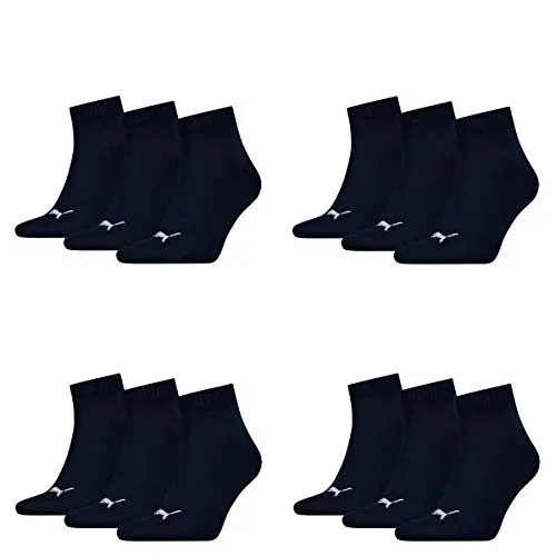 Produktbild: PUMA 12 Paar Unisex Quarter Socken Sneaker Gr. 35-49 für Damen Herren Füßlinge, Farbe:321 - navy, Socken & Strümpfe:43-46