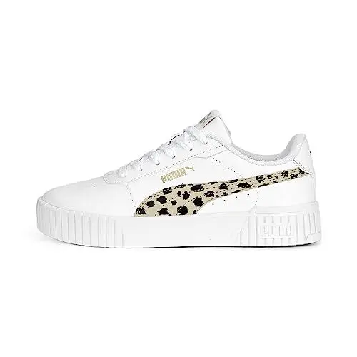 Produktbild: PUMA Carina 2.0 Animal JR Sneaker, White-Granola Black Gold, 36 EU