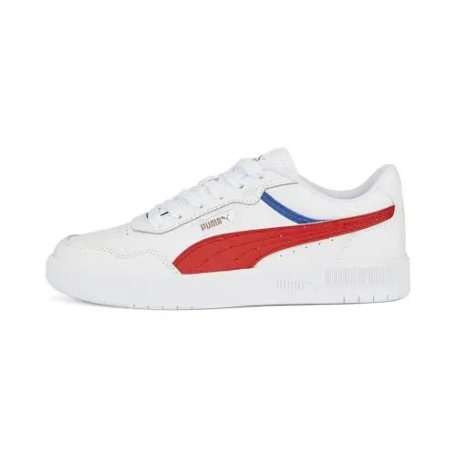 Produktbild: PUMA Court Ultra JR Sneaker, White-for All TIME RED-Clyde ROYAL Gold, 39 EU