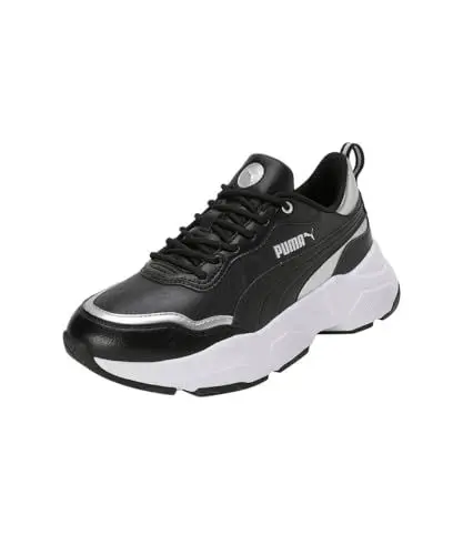 Produktbild: PUMA Damen Carina Rose Metallic Dream Sneakers 40 Black Silver Matte White Metallic Gray ┃Basic Sneakers Damen