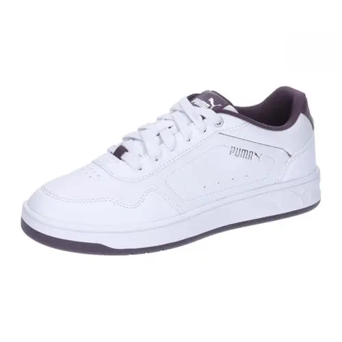 Produktbild: PUMA Damen Court Classy Sneaker, White-Midnight Plum Silver, 40 EU