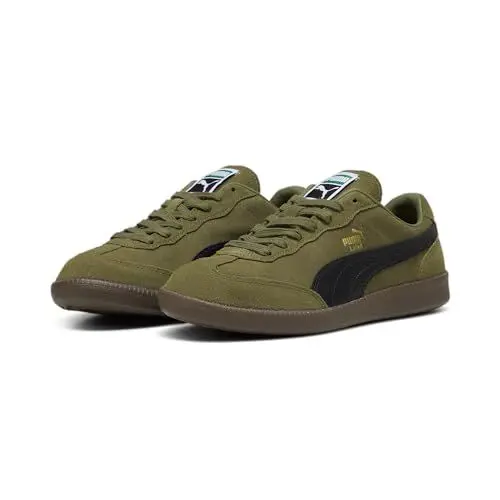 Produktbild: PUMA Erwachsene Liga Suede Sneakers 44 Olive Drab Black Gold Green ┃Basic Sneakers Unisex Erwachsene