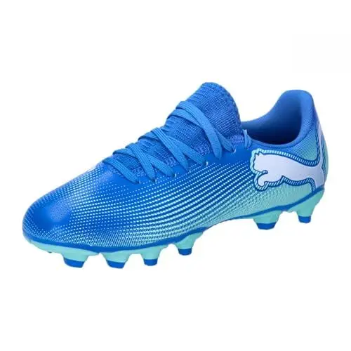 Produktbild: PUMA Unisex Kinder Future 7 Play Fg/Ag Jr Soccer Shoe, Hyperlink Blue Mint Puma White, 35 EU