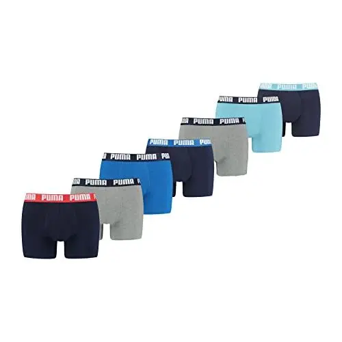 Produktbild: PUMA Basic Herren-Boxershorts Unterhose 7er-Pack, Farbe:Blue Combo, Bekleidungsgröße:M