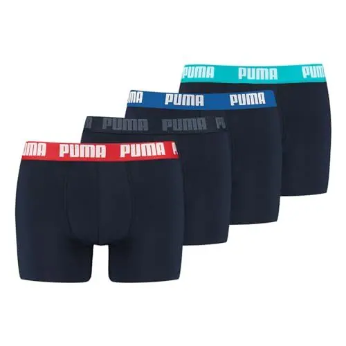 Produktbild: PUMA Herren Boxershorts Shorts Unterhosen Everyday Boxer 4er Pack, Wäschegröße:S, Artikel:-006 Peacoat Combo