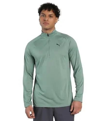 Produktbild: PUMA Herren M TAD TECH Fabric Mix 1/4 Zip Hemden, Green Moon,