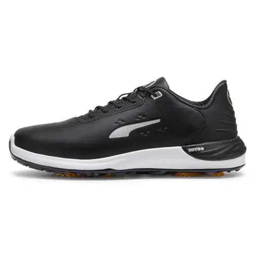 Produktbild: PUMA Herren Phantomcat Nitro + Golf Shoe, Black Silver-Yellow Sizzle, 48.5 EU