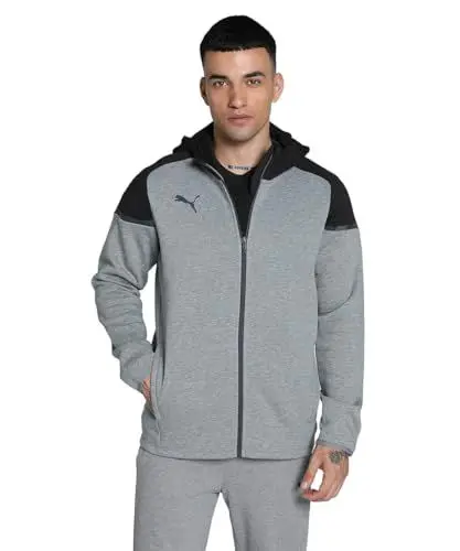 Produktbild: PUMA Herren Teamcup Casuals Kapuzenjacke, Mittelgraues Heather, XXL
