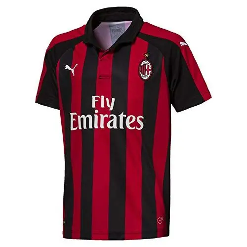 Produktbild: PUMA Jungen AC Milan Home Shirt Replica SS Kids with Sponsor Logo Trikot, Tango Red Black, 140