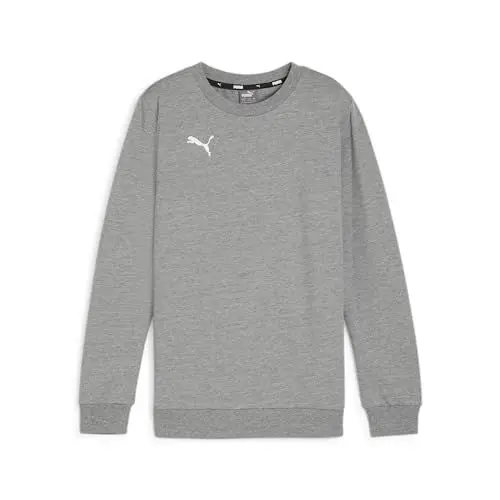 Produktbild: PUMA Jungen Teamgoal Casuals Sweatshirt Mit Rundhalsausschnitt Strickpullover, Medium Grey Heather-puma White, 152 EU