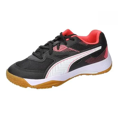 Produktbild: PUMA Jungen Unisex Kinder Solarflash Jr Ii Indoor Court Shoe, Black Fire Orchid White Gum, 28 EU