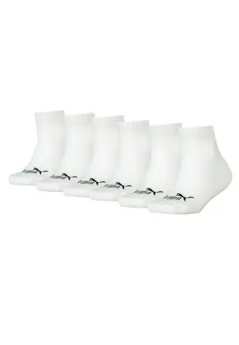 Produktbild: PUMA KIDS Quarter Socken Sneaker Gr. 27-38 für Mädchen und Jungen 6 Paar, Farbe:300 - white, Socken & Strümpfe:35-38