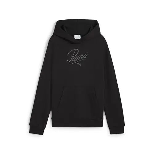 Produktbild: PUMA Mädchen ESS Script Hoodie TR G Kapuzenpullis, PUMA Black, 140