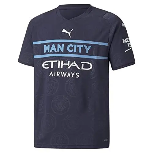 Produktbild: PUMA Manchester City F.C. Unisex-Child Manchester City Saison 2021/22, Spielausrüstung, Trikot Third Kit, Peacoat-Puma White, 128