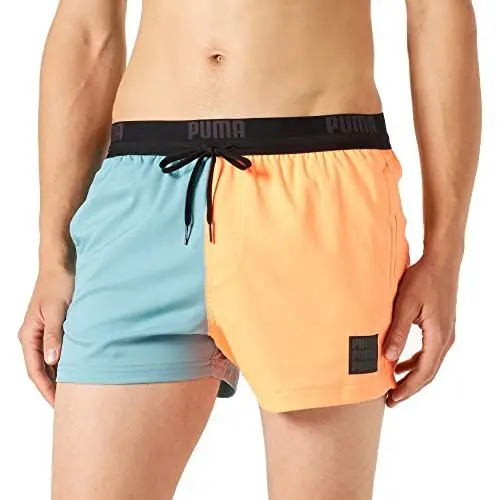 Produktbild: PUMA Mens Colour Block Shorts Boardshorts, Bright orange Combo, XX-Large