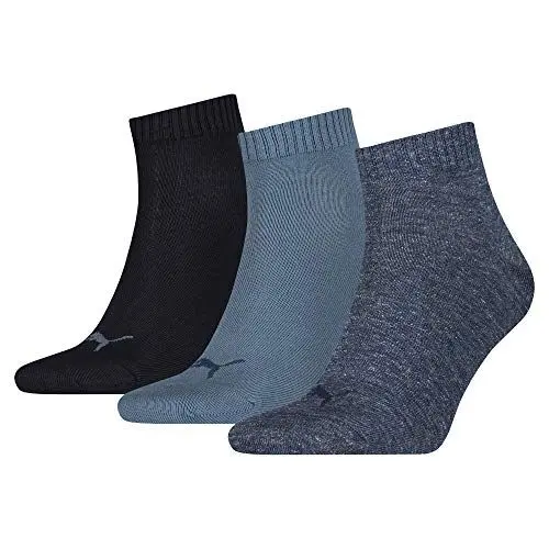 Produktbild: PUMA Plain 3P Quarter Socke, Blau (Denim Blue), 35-38, 3er Pack