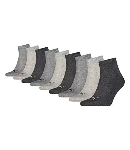 Produktbild: PUMA Socken Quarter Sneakers Damen, Herren 9er Pack (Grau Mix, 39-42 (UK 6-8))