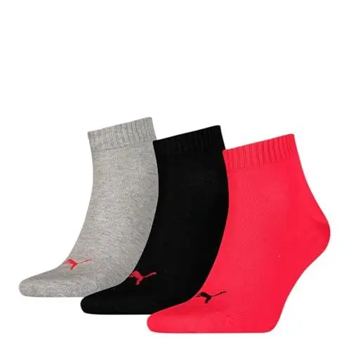 Produktbild: PUMA Sportsocken, 100 Denier (3 Stück) für Herren, 232 - Black/Red, 43-46
