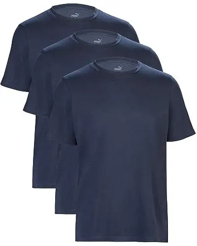 Produktbild: PUMA T-Shirt Herren Kurzarm, Statement Deluxe Edition, Baumwolle, Marineblau, Größe L - 3er Set