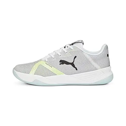 Produktbild: PUMA Unisex Accelerate Turbo II Hallenturnschuh, White Black-Fizzy Light-Nitro Blue, 37 EU