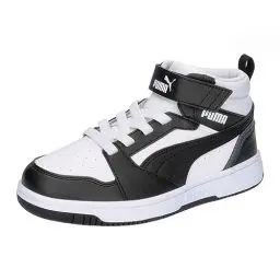 Produktbild: PUMA Unisex Kinder Rebound V6 Mid Ac+ Ps Sneaker, Puma White Puma Black Shadow Gray, 34 EU