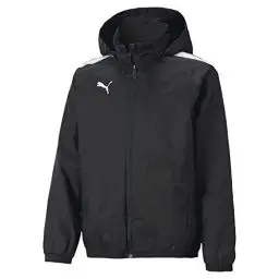 Produktbild: PUMA Unisex Kinder Teamliga All Weather JKT Jr Sweater, Puma Black-puma Black, 164
