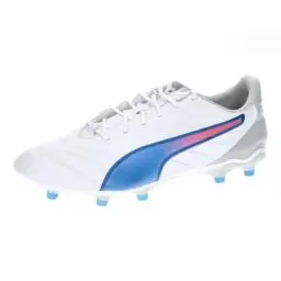 Produktbild: PUMA Unisex King PRO FG/AG Soccer Shoe, White-Bluemazing-Flat Light Gray, 42.5 EU