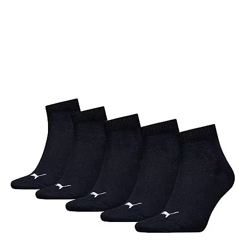 Produktbild: PUMA Unisex Puma Unisex Quarter Plain Sokken (5 stuks) Socks, Schwarz, 35-38 EU