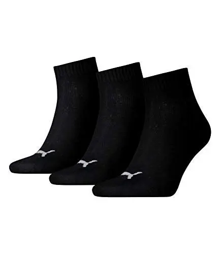 Produktbild: PUMA Unisex Quarter Plain (3 Pack) Socken, Schwarz, 39-42 EU