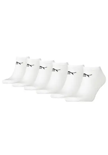 Produktbild: PUMA Unisex Sneaker Socken knöchelhoch für Damen Herren 6er Pack, Farbe:White, Socken & Strümpfe:43-46
