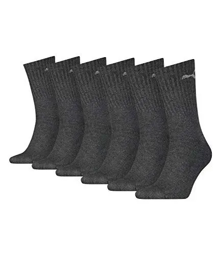 Produktbild: PUMA 6 Paar Sportsocken Tennis Socken Gr. 35-49 Unisex für sie und ihn, Farbe:201 - anthracite, Socken & Strümpfe:43-46