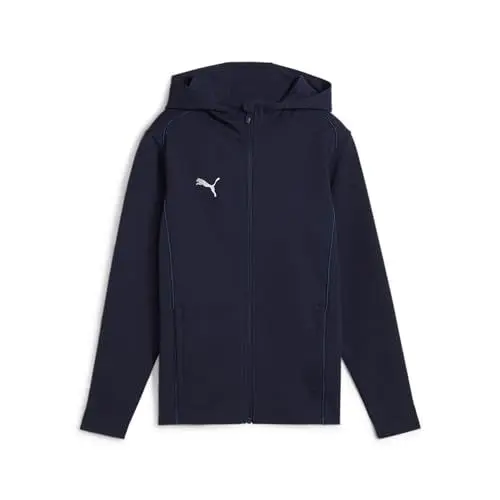 Produktbild: PUMA Unisex Teamfinale Casuals Jkt Jr Kapuzenjacke, PUMA Navy-PUMA Silver, 128 EU