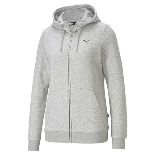 Produktbild: PUMA Women's ESS Small Logo Full-Zip Hoodie FL-Light Gray Heather-Cat Sweatjacke, M