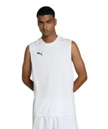 Produktbild: PUMA teamGOAL Sleeveless Jersey, Unisex-Erwachsene Fußballtrikot, PUMA White-PUMA Black-Feather Gray,