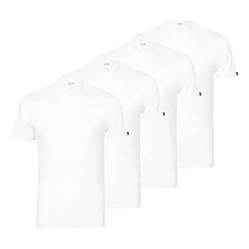 Produktbild: Puma 4er Pack T-Shirts Rundhals oder V-Neck 4x Weiß (Rundhals) M