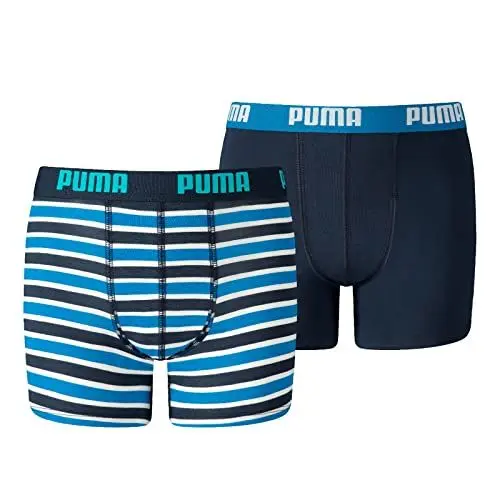 Produktbild: Puma Unisex Kinder Boys Everyday Striped Boxers Unterwäsche, Blau, 128 EU