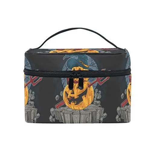 Produktbild: Pumpkin Halloween Trick Treat Makeup Bag for Women Cosmetic Bag Toiletry Train Case