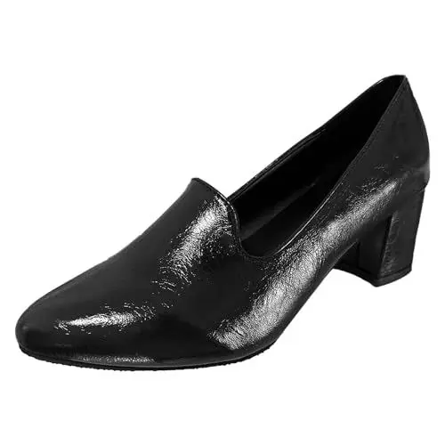 Produktbild: Pumps Damen Damen Schuhe, glänzend, bequem, lässig, atmungsaktiv, Flacher Mund, Dicker Absatz, große Freizeitschuhe, Schuhe mit mittlerem Absatz, Vier Jahreszeiten Bequeme Pumps (38)