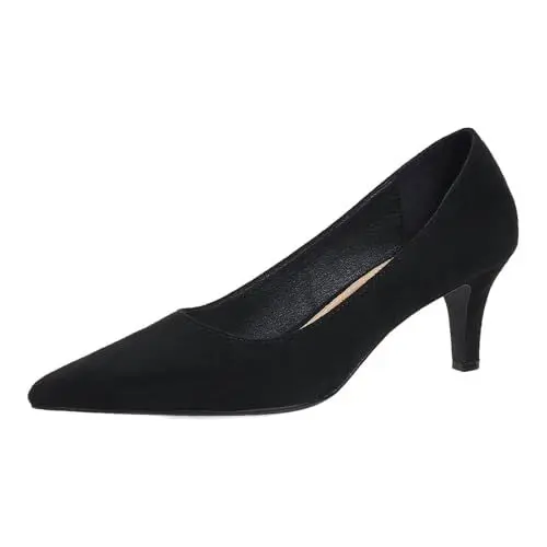 Produktbild: Pumps Damen High Heels mit geschlossener Spitze, Damen Stilettos, Zehenpartie, Abendschuhe, Hochzeit, Abschlussball, Braut, Arbeit, modisch, bequem, Klassische Schuhe Schwarze Pump (42)