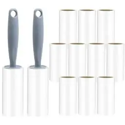 Produktbild: Pumuky Rolle Tierhaar, Kleidungsbürste, Anti-Haare, 480 Blatt Klebebürste, stark haftend, für Tierhaare, Kleidung, Teppiche, Sofas (12 Rollen + 2 Bürsten)
