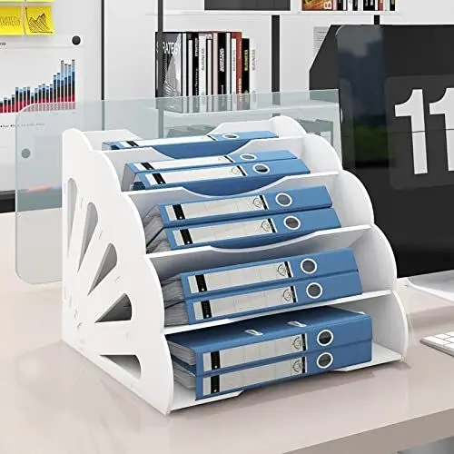 Produktbild: PUNCIA Dokumentenablage A4 Briefablage 5 Ablagefächer PVC Schreibtisch Datei Organizer Papierablage Aktenaufbewahrung Ablagesystem Dokumentenhalter für Büro Arbeitszimmer Schule Office