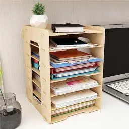 Produktbild: PUNCIA Dokumentenablage A4 Briefablage 7 Ablagefächer Holz Schreibtisch Datei Organizer Papierablage Aktenaufbewahrung Ablagesystem Dokumentenhalter Ordner für Büro Arbeitszimmer Schule Office