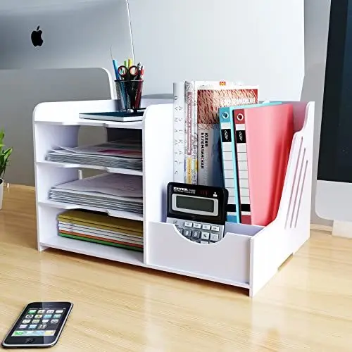 Produktbild: PUNCIA Dokumentenablage A4 Briefablage Ablagefächer PVC Schreibtisch Datei Organizer Papierablage Aktenaufbewahrung Ablagesystem Dokumentenhalter für Büro Arbeitszimmer Schule Office