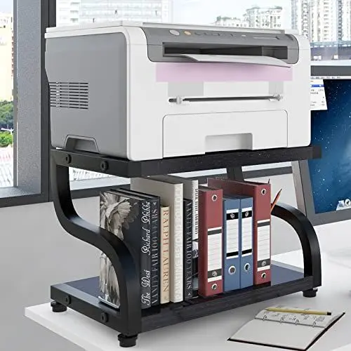 Produktbild: PUNCIA Druckerständer Kleiner Druckerhalter auf Tisch 2 Ebenen Druckerregal Druckertisch Tischregal Desktop-Organizer für Drucker Büro Schule Zuhause Arbeitszimmer Office Schwarz