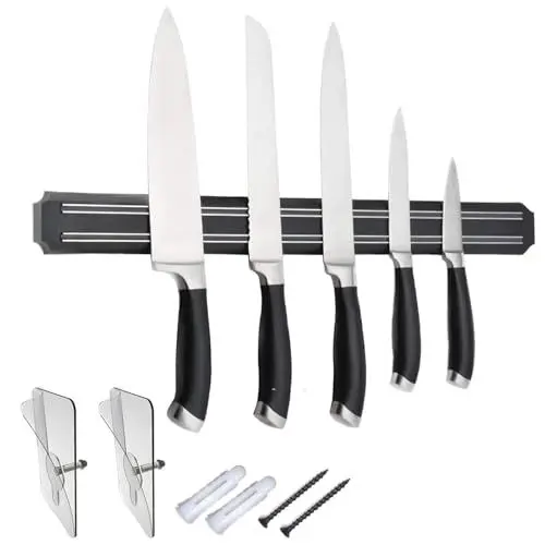 Produktbild: Puncools Magnetleiste Messer,38cm Messerhalter Magnetisch,Messer Magnetleiste Mit Extra Starkem Magnet Holz für Utensilien und Werkzeuge