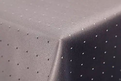 Produktbild: Punkte Damast Tischdecke eckig 135x200 von First-Tex *grau*
