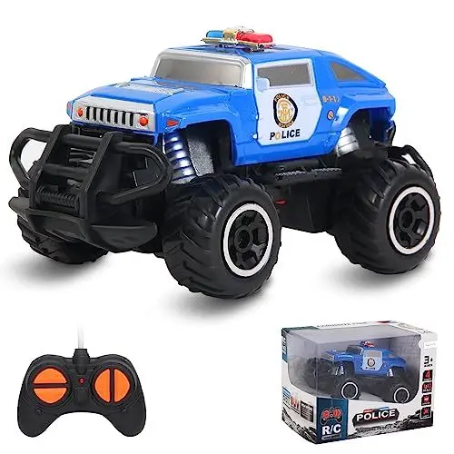 Produktbild: Pup Go Ferngesteuertes Auto für Kinder, Starkes Polizeiwagen RC Auto ab 3-7 Jahre altes Jungen Mädchen Kinderspielzeug ab Kleinkind, Spielzeug ab 3 4 5(Blau)