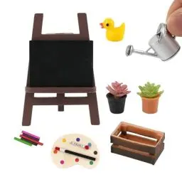 Produktbild: Puppenhaus Zubehör, Wichtel Zubehör Weihnachten Wichtelzubehör Weihnachtswichtel Zubehör Miniatur Mal Kunst Set für Kinder DIY Deko - Kleine Ente