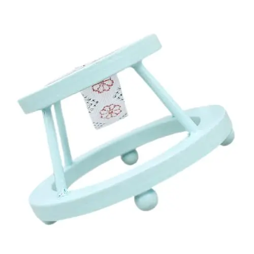 Produktbild: Puppenhaus babyzimmer holzmöbel Kinderwagen kinderkrippe Spielzeug für Kinder Miniatur-Puppenstubenmöbel Miniatur-Babymöbel Mini-Möbelzubehör winzige Hausmöbel Bambusseide Sky-Blue BESTonZON